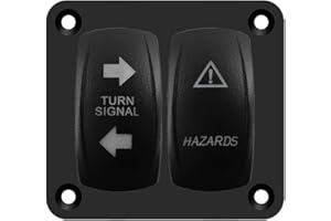 BACAUTOPARTS Blue Led Turn Signal Switch Panel Red Hazard Warning Rocker Switch Panel with Adjustable Flasher Relay LED Flasher Blinker for Car Boat Truck Van Camper Motorcycle RV RZR UTV 12V/24V