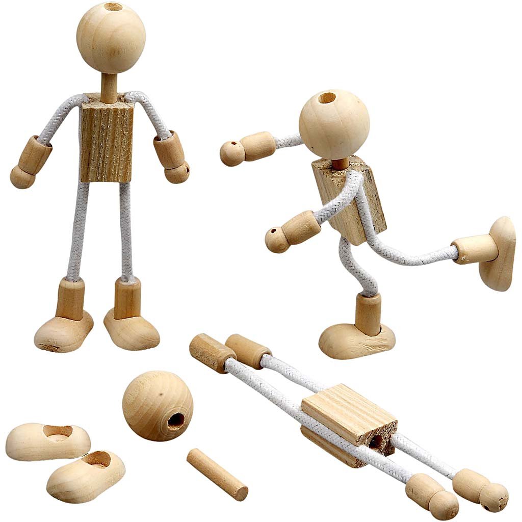 Flexi Figures, H: 12 cm, mixed wood, 4sets