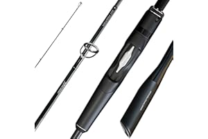 SEASIR Overcast Saltwater/Freshwater Fishing Rod, BFS Spinning Rod 6'6/7'6/8'/8'6, 2 Piece Bait Casting Rod, Black Baitcaster Rod, Medium/Medium Heavy, 36T Carbon Fiber, Fuji O, Bass Catfish Trout Rod