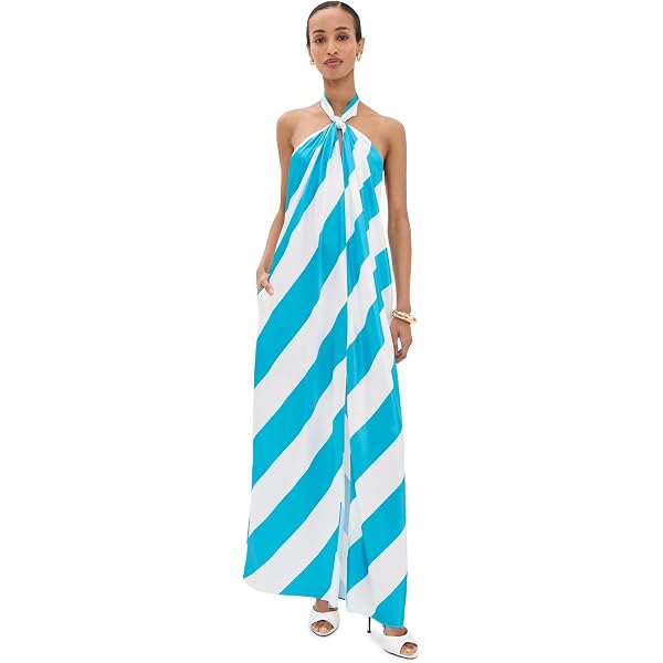ronny kobo women's halter chantell maxi dress Ronny Kobo Chantell Dress in Palm Green Ivory