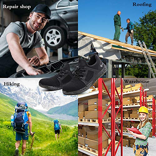 SUDEX Steel Toe Work Shoes Safety Shoes Men Women, Indestructible Shoes Lightweight Breathable Puncture Proof Working Shoes for Construction - Thumbnail 7