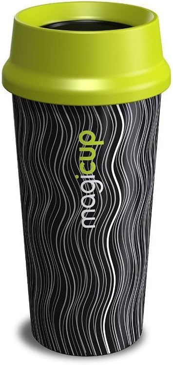 NEW!!! Twin Walled Thermally Insulated 360 Degree Drinking Barista Magicup with Increased Aroma & Anti Spill Technology, Abstract Black