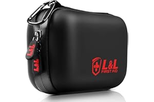 L&L FIRST AID Emergency Kit 120 Piece Travel Car Survival Gear First Aid Kit,Waterproof Emergency Mini First Aid Kit,Portable Small First Aid Kits for Survival Car Travel Office Camping Sports Hiking(Black)