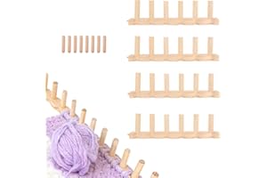 Penitue 4pcs Chunky Knitting Blanket Loom, 47.24in/120cm Wooden Wavy Edge Chunky Blanket Loom with 8 Wooden Dowel Pin for Beg