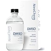 NeoChem Dimethyl Sulfoxide (DMSO) 99.95% Pure Liquid |8 oz. DMSO Non-diluted | Undiluted & Odorless, Contained in Premium Glass Bottle