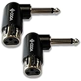 Coda Right Angle Adapter Female to TS 1/4" - Adjustable XLR 90 Degree Adapter, Female Low Profile XLR, Plug and Play Setup for Musicians & Audio Engineers, Crystal Clear Audio Quality