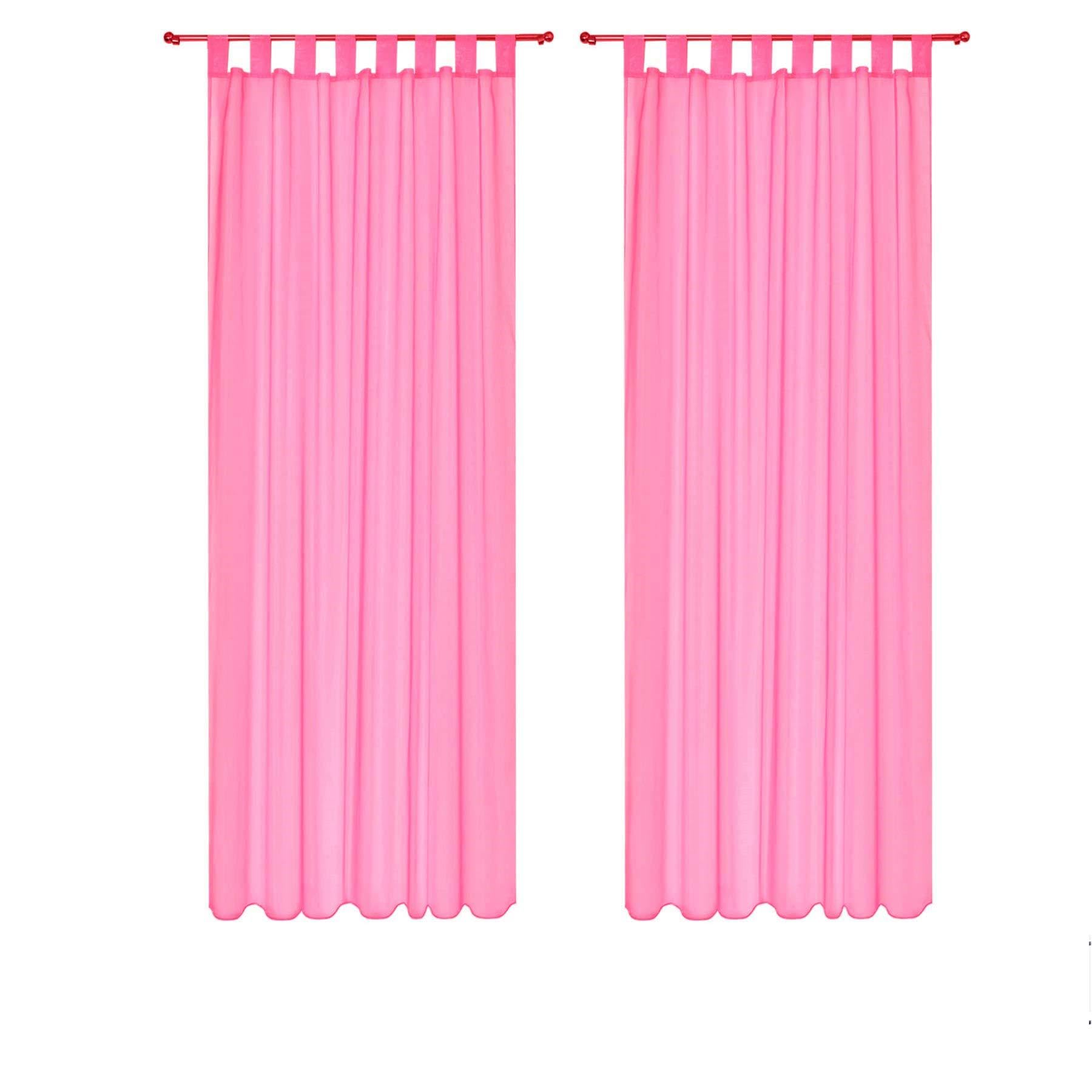 Megachest sheer Voile Tab Top Curtain(bubblegum pink, 56" wideX36 drop(W142cmXH91.5cm))
