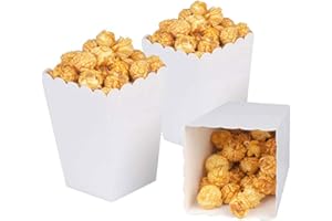 AimtoHome White Popcorn Boxes Mini Paper Popcorn Box Cardboard Popcorn Container for Party, Pack of 12