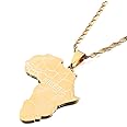 Africa Map With NIGERIA Pendant Necklaces Gold Color Jewelry For Women Men African Maps Jewellery