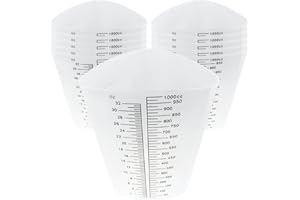 EpoxyStix [Pack of 10] 32oz Triangular Paint/Epoxy Mixing Cups - Pack of Ten - Ideal For Mixing and Precise Pouring - Made from Polypropylene - Measurements in Ounces and Cubic Centimeter