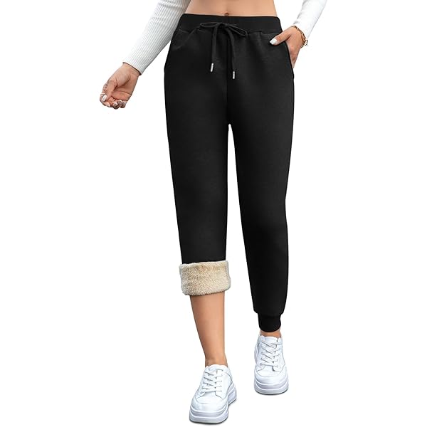 Pantalon Jogging Femme Thermique Doublé Polaire - Taille Haute, Imperméable, 4 Poches