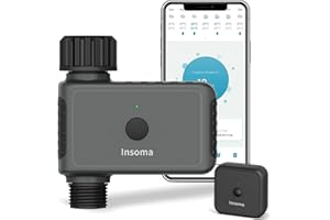 INSOMA WiFi Sprinkler Timer Water Timer, Smart Hose Faucet Timer, APP & Voice Control, Remote Control Irrigation System via 2.4Ghz WiFi & Bluetooth, Compatible with Alexa
