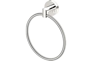 Gatco 4312 Glam Towel Ring, Polished Nickel | Wall Mounted 6.5" Towel Ring for Bathroom | Hand Towel Holder for Bathroom, Kit