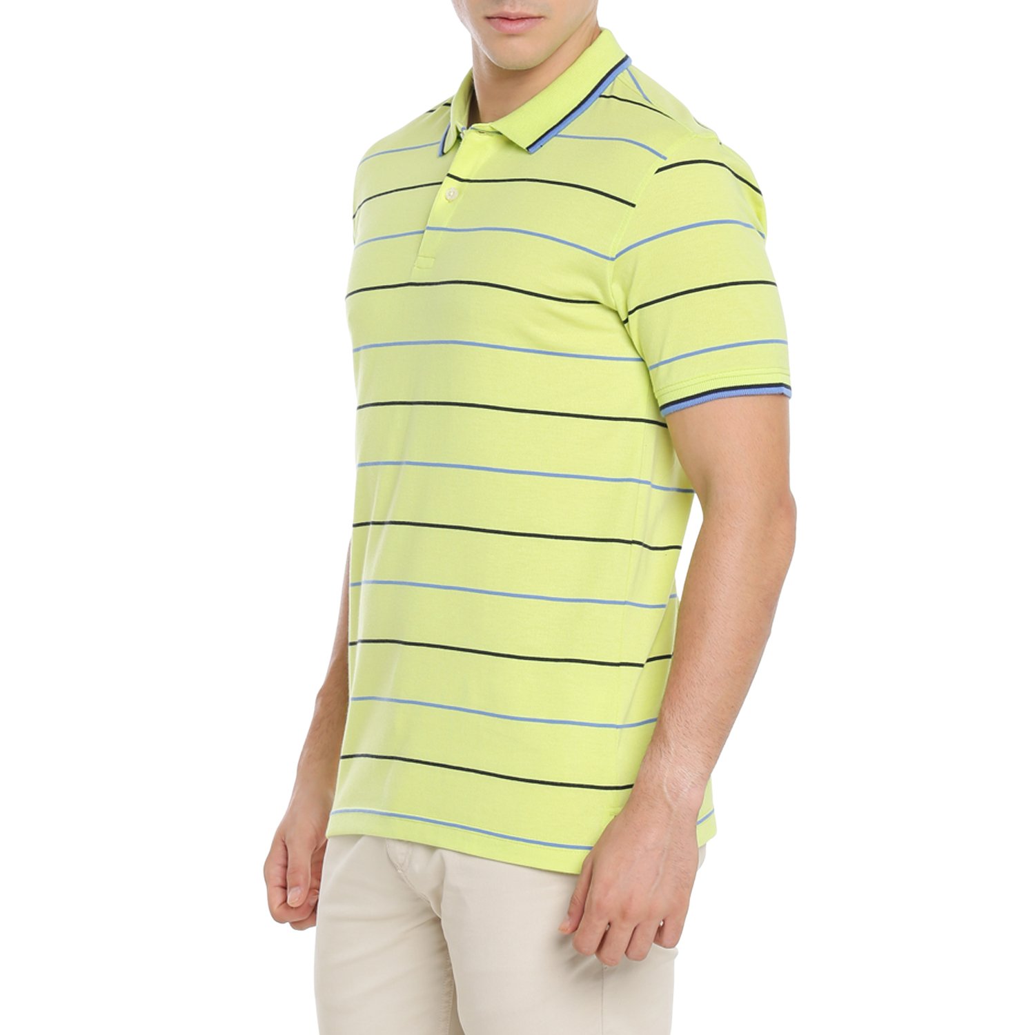 spiritus by pantaloons men's striped regular fit polo