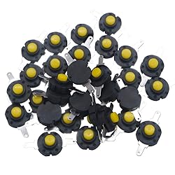 mxuteuk 30pcs Self-Lock Micro Push Button Switch