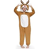 IIMMER Kids Christmas Costume Flannel Hooded Outfits 4-14 Years