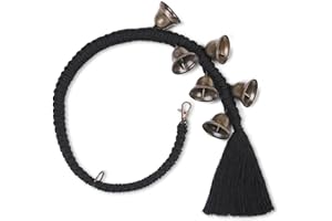 VINKELON Dog Bell for Door Potty Training Premium Quality Dog Bells for Dogs to Ring to Go Outside Loud Dog DoorBell Length for Small, Medium and Large Dogs Pet Supplies (Black)