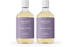 Deep Steep Bubble Bath, Lavender Chamomile 17 oz (Pack of 2) – Hypoallergenic, Clinically Tested Soothing Soak with Shea Butter & Argan Oil – Sulfate-Free