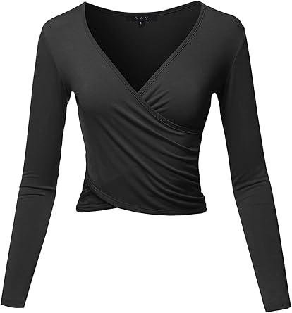 deep v neck long sleeve shirt