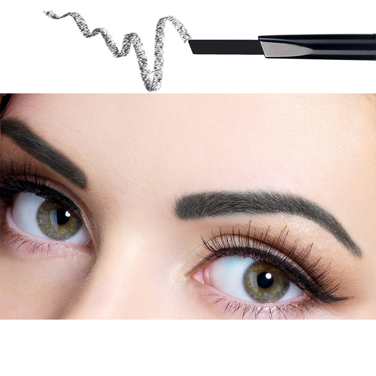 ANIFER Eyebrow Pencil Black Waterproof Smooth Natural Cruelty Free (Black #1)