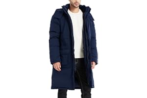 Rejork Men's Extra Long Parka Winter Coats Hooded Puffer Jacket Heavy Warm Water-resistant Outerwear Cold Weather