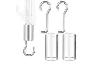 Ninehaoou 2 Set Wand Wire and Sleeve Collar for Horizontal Mini Blinds Wand Replacement with Hook Window Blind Repair Parts with 1 Inch Square Headrails for Window Opener Accessory