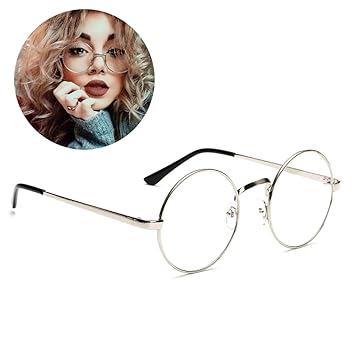 Retro Runde Brille Mit Fensterglas Damen Herren Brillenfassung