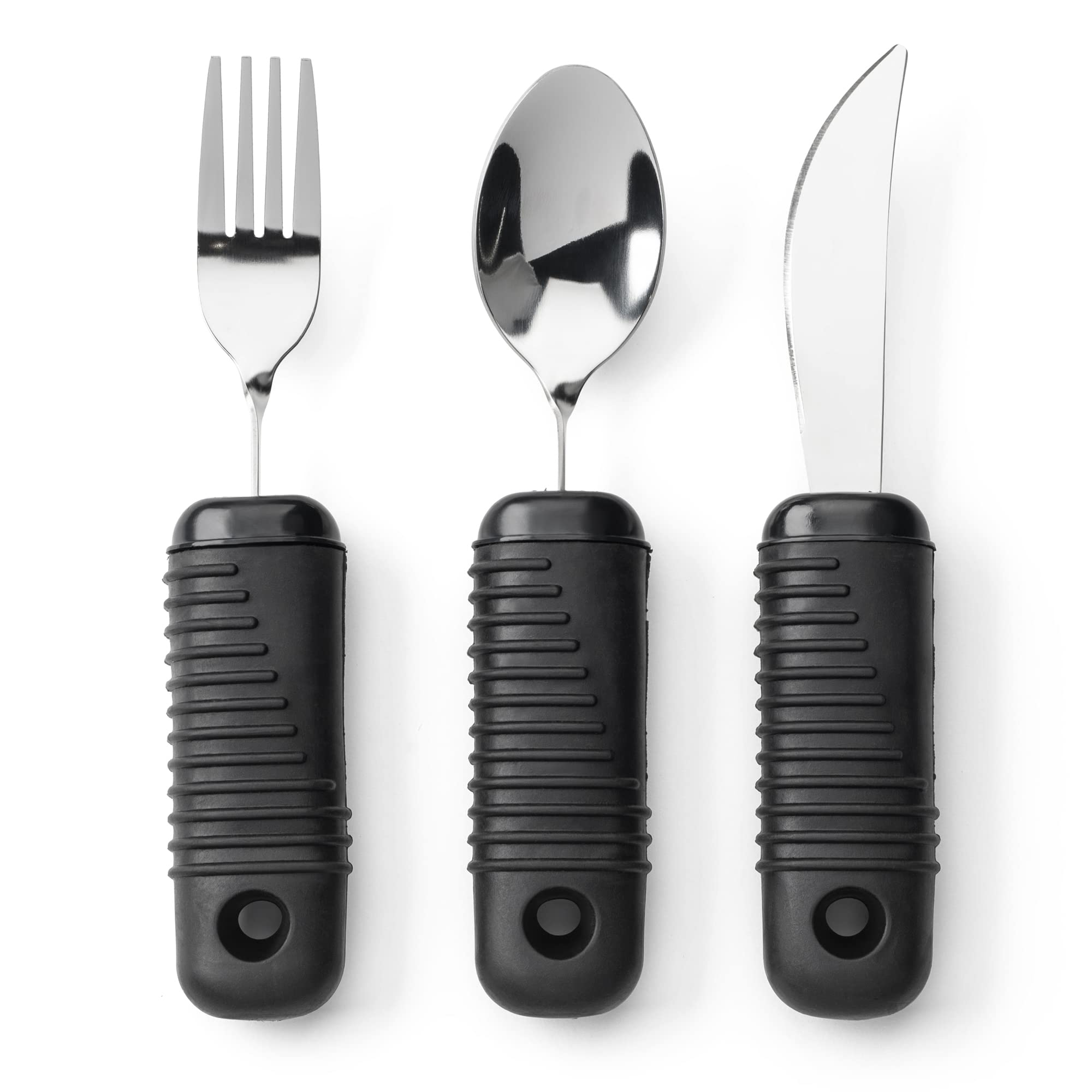 Photo 1 of Mars Wellness Weighted Utensils Set - 3-Piece Heavy Duty, Stainless Steel Fork, Knife, and Spoon Adaptive Utensils Enhanced Stability While Eating for Elderly, Hand Tremors and Parkinson's Patients