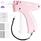 Stitch Gun for Clothes -Handheld Stitch Quick Clothing Fixer - Mini Tag Gun - Includes 6 Fine Needles, 2000 Fasteners including 1000 Black & 1000 White (pink)