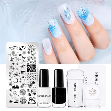 Amazon Com Nicole Diary Nail Stamping Starter Kit Nail Templates Amazon Com Nicole Diary Nail Stamping Starter Kit Nail Templates