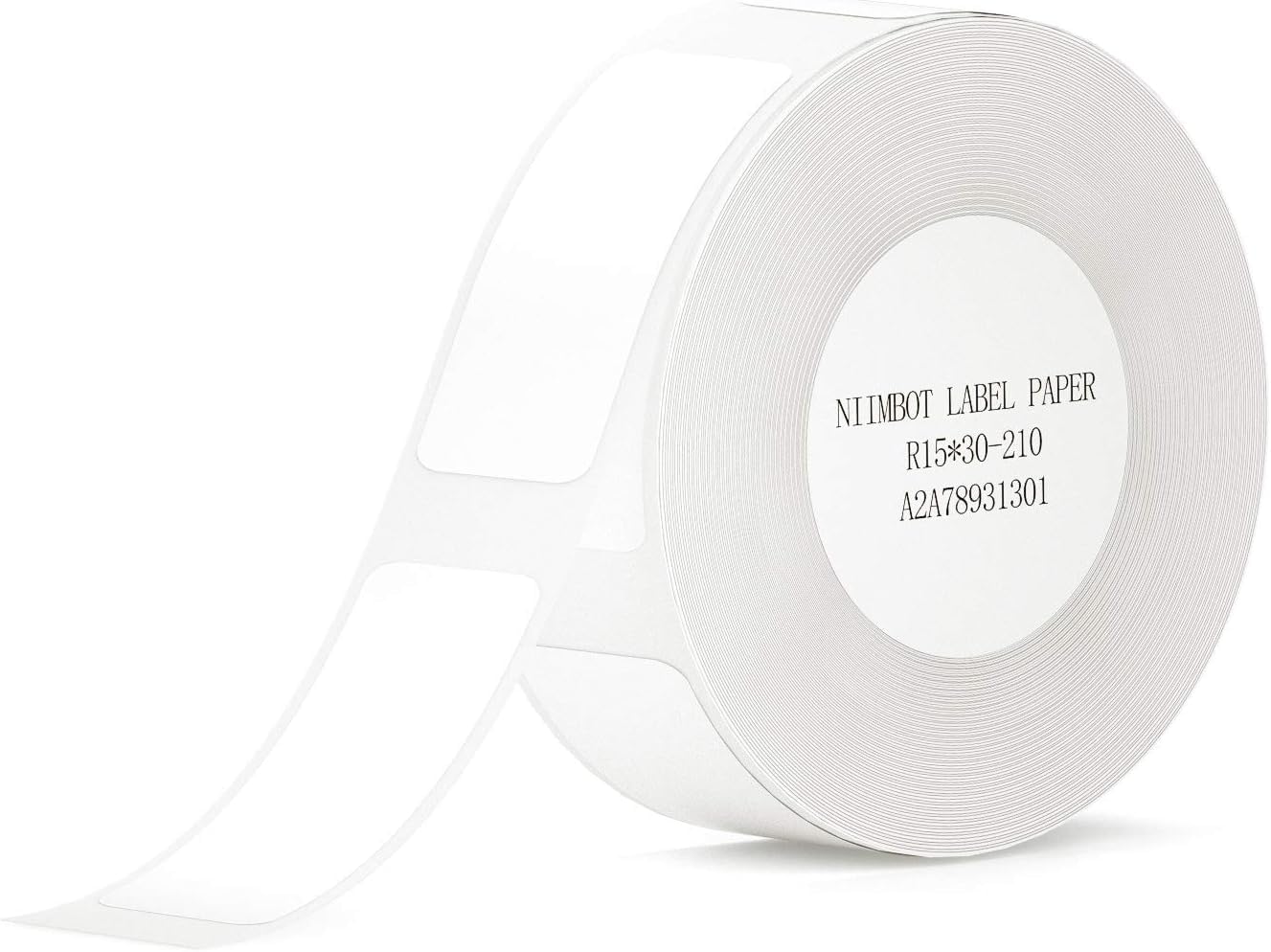 NIIMBOT Thermal Label Maker Tape Waterproof Lables 0.47" x 1.57"(12×40mm) Printer Sticker Labeling Tape with Self-Adhesive for D11/D110/D101 Label Maker(White) (White, 15 mm × 30 mm)