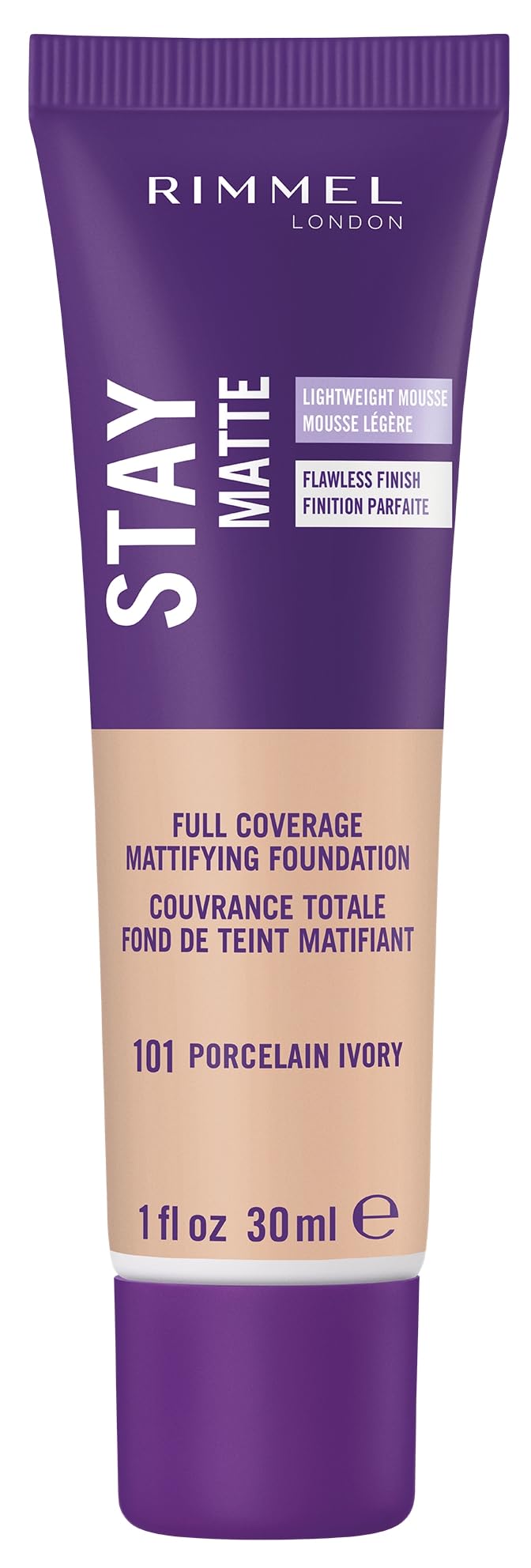 Stay Matte Lightweight Mousse Foundation - 101 Porcelain Ivory by Rimmel London for Women - 1 oz Foundation