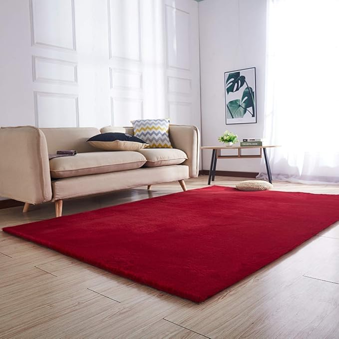 Amazon.de: Shaggy Rug Faux Rabbit Fur Area Teppich High Pile Fluffy Rug