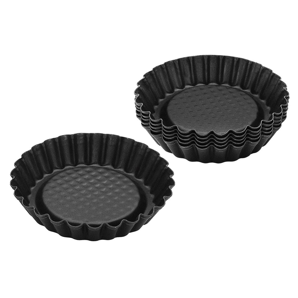 Zenker Mini Tart Pans, Stainless Steel, Black/Metallic, 10.5 cm Diameter, Set of 6