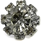 Craftisum Shiny Silver Rhinestone Sewing Shank Buttons 20 Pcs - 12.5mm, 1/2"