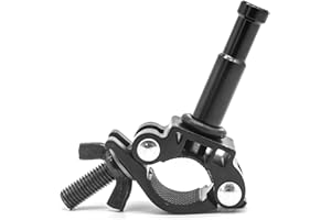 PHOCUS Half Coupler Clamp with 5/8" Pin, Photography Heavy Duty Truss Clamp for Round Tube to Support Studio Lighting, LED Ring Lights, Video Equipment (Clamp Range: 30-35mm)