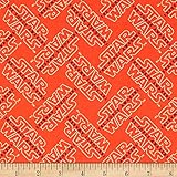 Star Wars The Force Awakens Logo Orange Fabric By The Yard