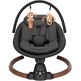 Baby Swing for Infants, Electric Baby Swing with Bluetooth, Portable Infant Swing with 5 Speeds, 10 Songs, 5-Point Harness &amp; Remote Control, for Newborns Infants Indoor Outdoor Use (Black)