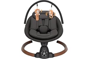 UUOEEBB Baby Swing for Infants, Electric Baby Swing with Bluetooth, Portable Infant Swing with 5 Speeds, 10 Lullabies, 5-Point Harness & Remote Control, for Newborns Infants Indoor Outdoor Use (Black)