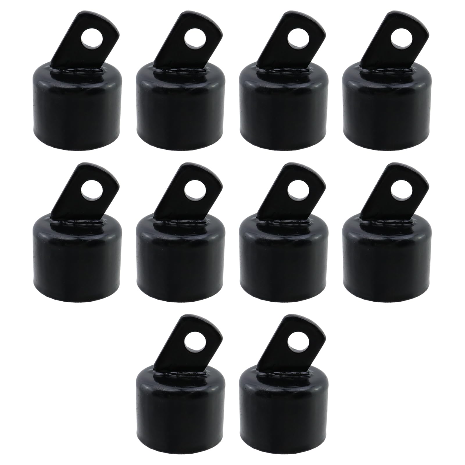 Photo 1 of Tighall 2.0" Top Rail End for Chain Link Fence, Black Metal Fence Top Rail End Cap for 2.0" OD Post/Pipe, Iron Chain Link Fence Parts, Pack of 10(2.0")