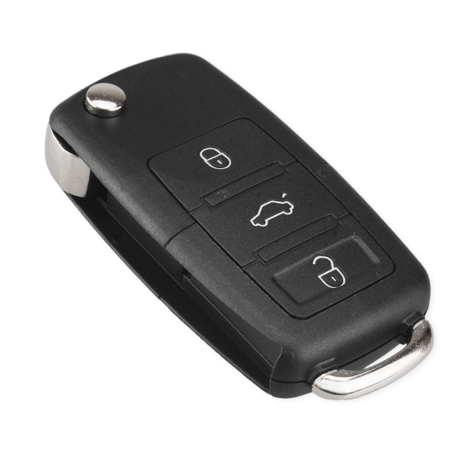 HooRLZ Volkswagen Key Fob Cover Replacement For Vw Golf Polo Seat Leon Passat Bora Toledo Skoda Octavia Jetta Remote Car Key Case Shell, 3 Button Vw Golf Key Fob - Without Blade