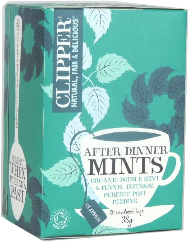 Clipper Tea - After Dinner Mints - Organic Double Mint & Fennel Infusion - 38g (Case of 6)