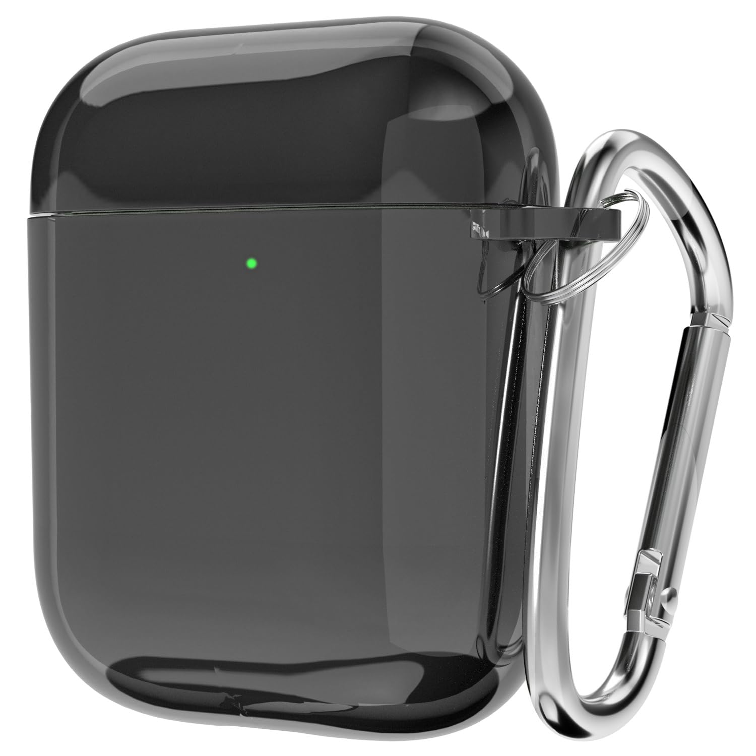 Svanove for Airpods Case Clear Hard Plastic, Transparent Simple Cute Airpods 1st 2nd Generation Case with Keychain, Girly Y2k Aesthetic Trendy Airpods Cover Accessories for Women Girl, Black