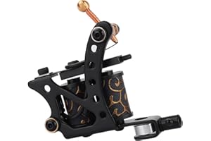 BAMTTOO Tattoo Coil Machine 8 Wraps Tattoo Gun Coil Liner Shader Iron Frame Coils Machines for Tattoo Beginners Starters