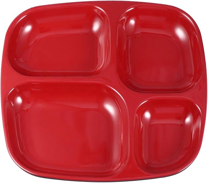 TOPBATHY 4 Compartment Divided Plates Plastic Lunch Trays Appetizer