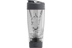 Promixx PRO Shaker Bottle New Edition – Rechargeable, Powerful for Smooth Protein Shakes – includes Supplement Storage, BPA Free, 20oz Cup, Graphite Gray