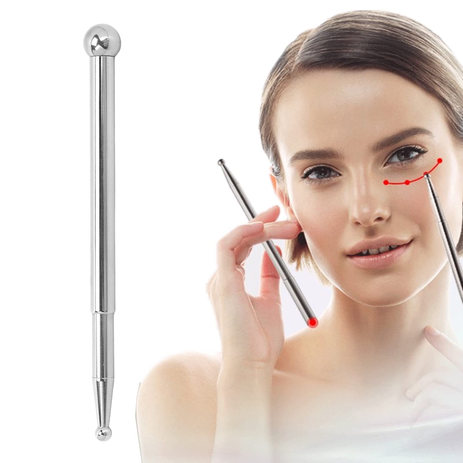 Retractable Stainless Steel Massage Pen Relaxation Tool for Facial and Deep Tissue Massage