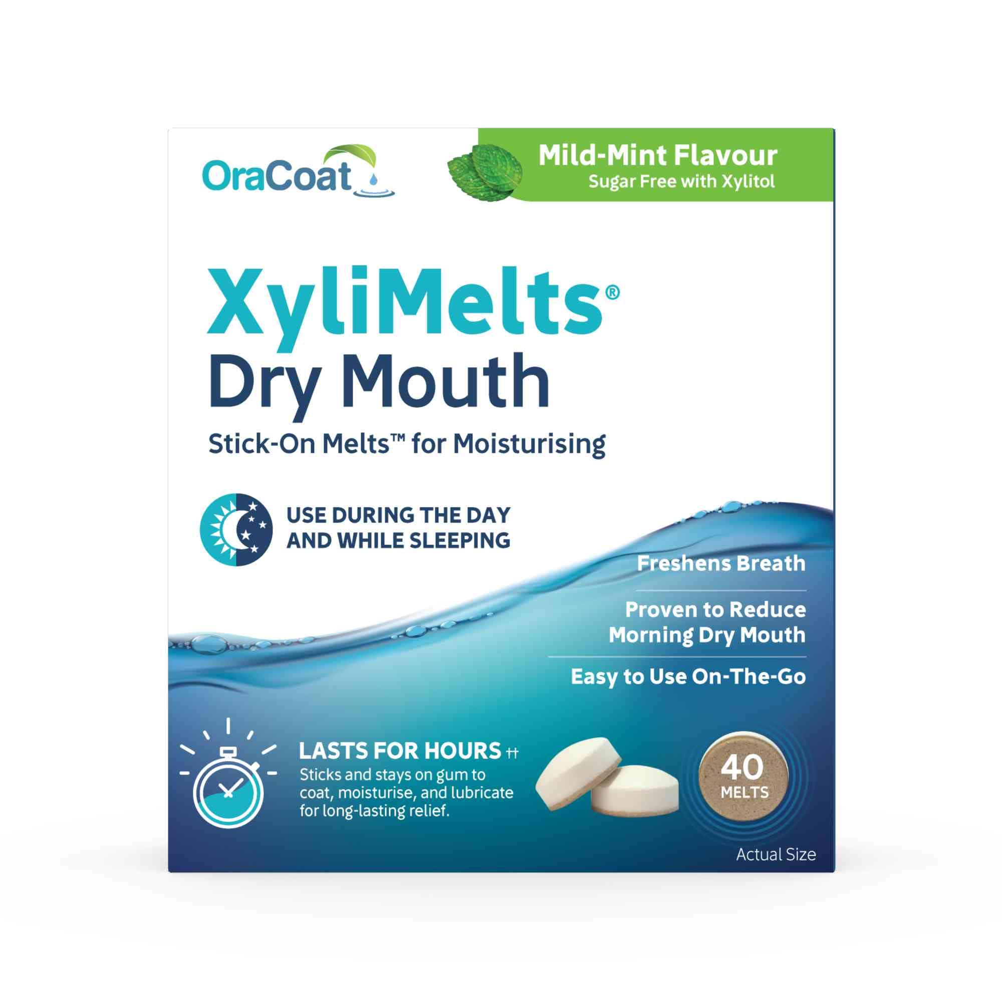 Pack of 1 x Oracoat - XyliMelts - Dry Mouth - Regular - 40 Count