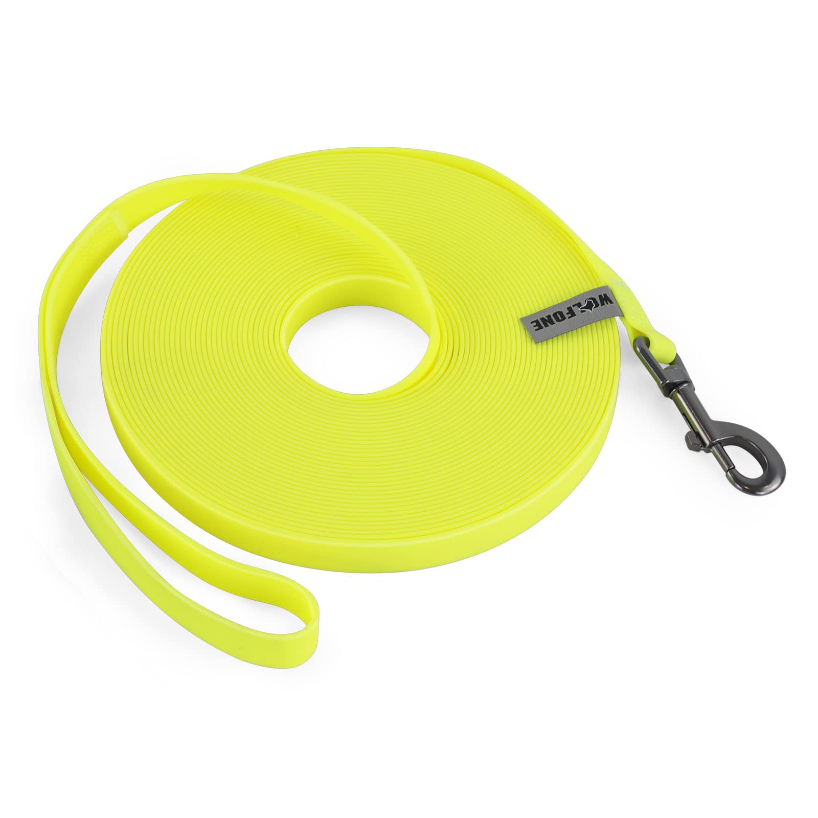 Wolfone Yellow 12m Long Line Lead Waterproof Recall Training Dog Lead