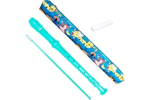 Utmiko 8 Hole Descant Soprano Recorder with Recorder Case Bag Cleaning Stick, Musical Instruments Flute For Kids and Adults (Green)
